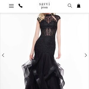 Elegant Black Lace Prom Dress by